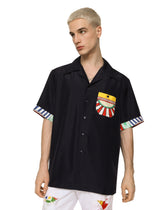 Silk twill Hawaiian shirt with carretto print - | Dolce & Gabbana