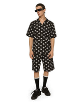 Cotton Hawaiian shirt with DG Monogram print - | Dolce & Gabbana