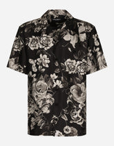 Silk Hawaiian shirt with floral print - | Dolce & Gabbana