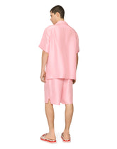 Coral-print silk Hawaiian shirt with patch - | Dolce & Gabbana