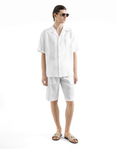 Linen shirt with logo embroidery - | Dolce & Gabbana