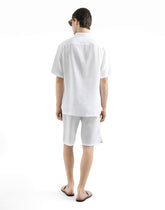Linen shirt with logo embroidery - | Dolce & Gabbana