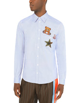Cotton shirt with multiple patches - | Dolce & Gabbana