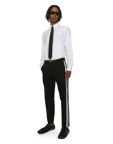 Cotton jacquard Martini-fit shirt with DG Monogram - | Dolce & Gabbana