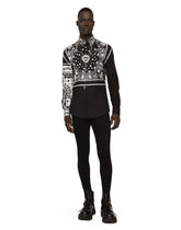 Cotton Martini-fit shirt with bandanna print - | Dolce & Gabbana