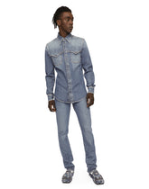Light blue wash stretch denim shirt - | Dolce & Gabbana