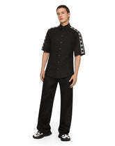 Cotton Martini-fit shirt with branded bands - | Dolce & Gabbana