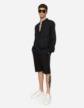Linen Martini-fit shirt with DG hardware - | Dolce & Gabbana