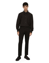 Cotton Martini-fit shirt with heat-sealed DG detail - | Dolce & Gabbana