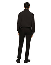 Cotton Martini-fit shirt with heat-sealed DG detail - | Dolce & Gabbana