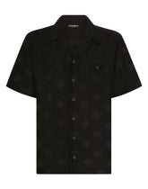 Silk jacquard Hawaiian shirt with DG Monogram - | Dolce & Gabbana