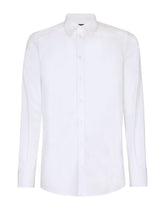 Cotton Martini-fit shirt - | Dolce & Gabbana