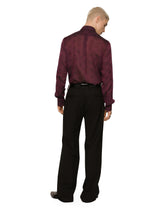 Silk jacquard Martini-fit shirt with DG logo and ocelot - | Dolce & Gabbana