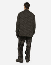 Padded cotton shirt with jacquard logo - | Dolce & Gabbana