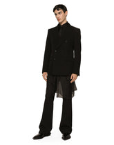 Double oversize shirt in silk satin and organza - | Dolce & Gabbana