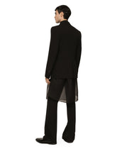 Double oversize shirt in silk satin and organza - | Dolce & Gabbana