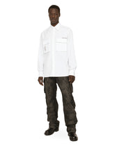 Cotton poplin shirt with logo print - | Dolce & Gabbana