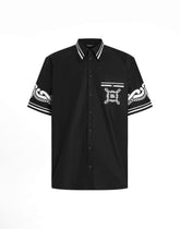Poplin shirt with printed details - | Dolce & Gabbana