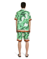 Silk Hawaiian shirt with banana tree print - | Dolce & Gabbana