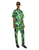 Cotton Hawaiian shirt with banana tree print - | Dolce & Gabbana