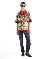 Silk shirt with cat print - | Dolce & Gabbana