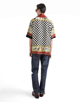 Silk shirt with cat print - | Dolce & Gabbana