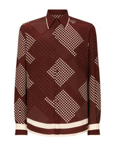 Printed crepe de chine silk Martini-fit shirt - | Dolce & Gabbana