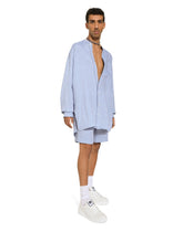 Oversize linen shirt with Mandarin collar - | Dolce & Gabbana