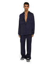 Oversize linen shirt with pockets - | Dolce & Gabbana