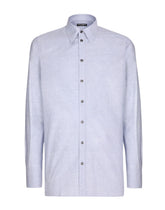 Cotton and linen Martini-fit shirt - | Dolce & Gabbana