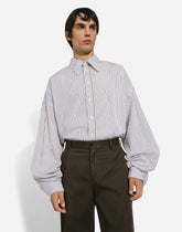 Super-oversize striped poplin shirt - | Dolce & Gabbana