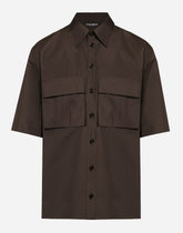 Poplin Hawaiian shirt with pockets - | Dolce & Gabbana