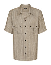 Striped linen Hawaiian shirt - | Dolce & Gabbana