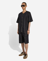 Denim bowling shirt with “Dolce&Gabbana” embroidery - | Dolce & Gabbana