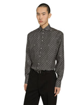 Silk Martini-fit shirt with tie print - | Dolce & Gabbana