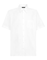 Cotton shirt with DG embroidery - | Dolce & Gabbana