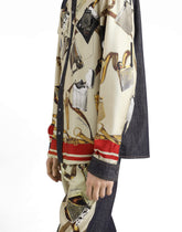 Silk and denim shirt with lighter print - | Dolce & Gabbana