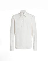 Linen shirt with logo embroidery - | Dolce & Gabbana
