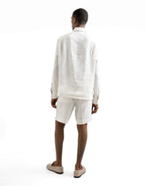 Linen shirt with logo embroidery - | Dolce & Gabbana