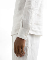 Linen shirt with logo embroidery - | Dolce & Gabbana