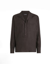 Three-button long-sleeved linen shirt - | Dolce & Gabbana
