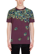 COTTON T-SHIRT WITH FEATHER PRINT - | Dolce & Gabbana