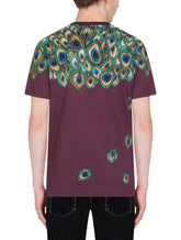 COTTON T-SHIRT WITH FEATHER PRINT - | Dolce & Gabbana