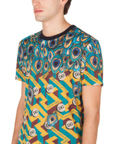 COTTON T-SHIRT WITH FEATHER PRINT - | Dolce & Gabbana
