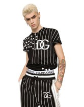 Printed cotton T-shirt with DG logo - | Dolce & Gabbana
