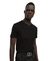 Cotton T-shirt with embossed logo - | Dolce & Gabbana