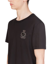 Cotton t-shirt with heraldic patch - | Dolce & Gabbana