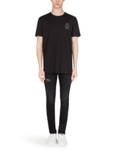 Cotton t-shirt with heraldic patch - | Dolce & Gabbana