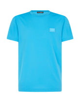 Cotton V-neck T-shirt with branded plate - | Dolce & Gabbana
