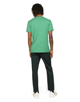 Cotton V-neck T-shirt with branded plate - | Dolce & Gabbana